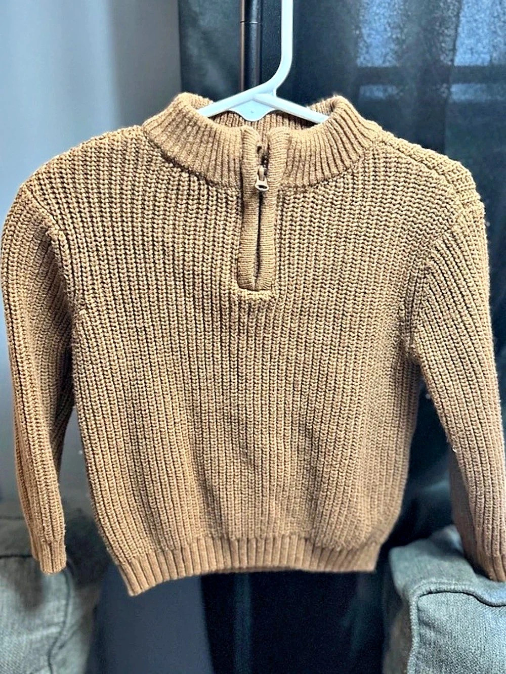 Wonder Nation Baby/Toddler 18m Brown Long Sleeve Half Zip Up Sweater